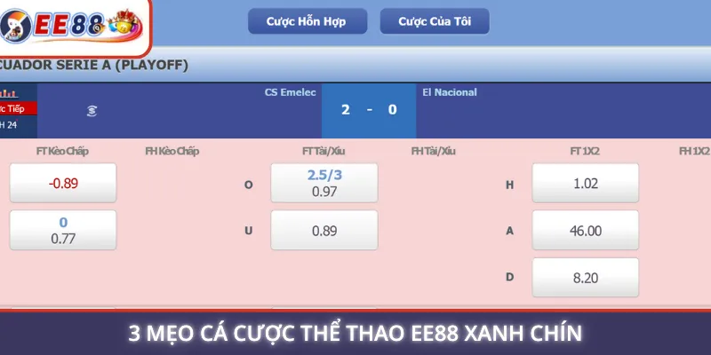 3 mẹo cá cược thể thao EE88 xanh chín