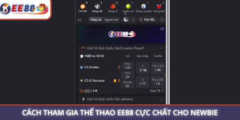 Cách tham gia thể thao EE88 cực chất cho newbie