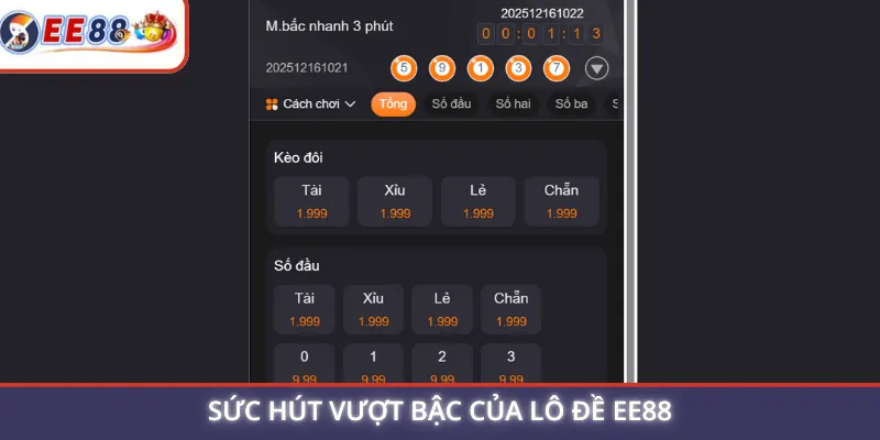 Sức hút vượt bậc của lô đề EE88