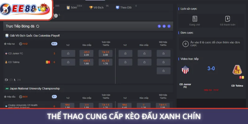 Thể thao cung cấp kèo đấu xanh chín